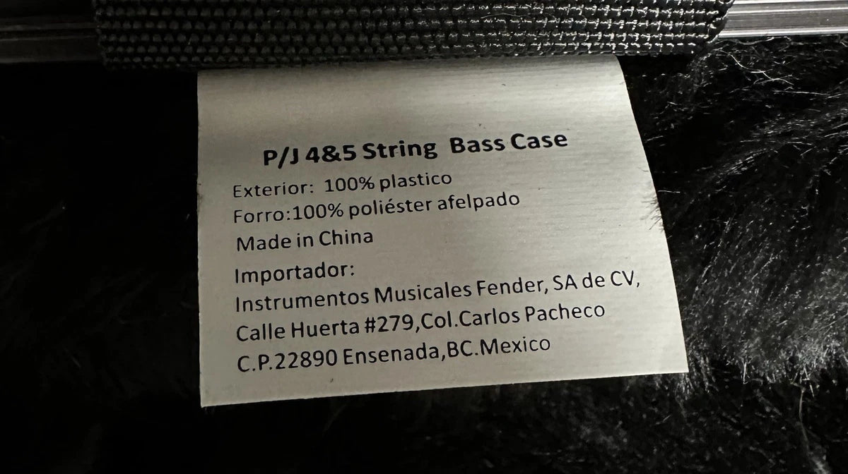 Fender Deluxe Molded ABS P/J 4/5 String Bass Guitar Hard Case Black TSA Locks