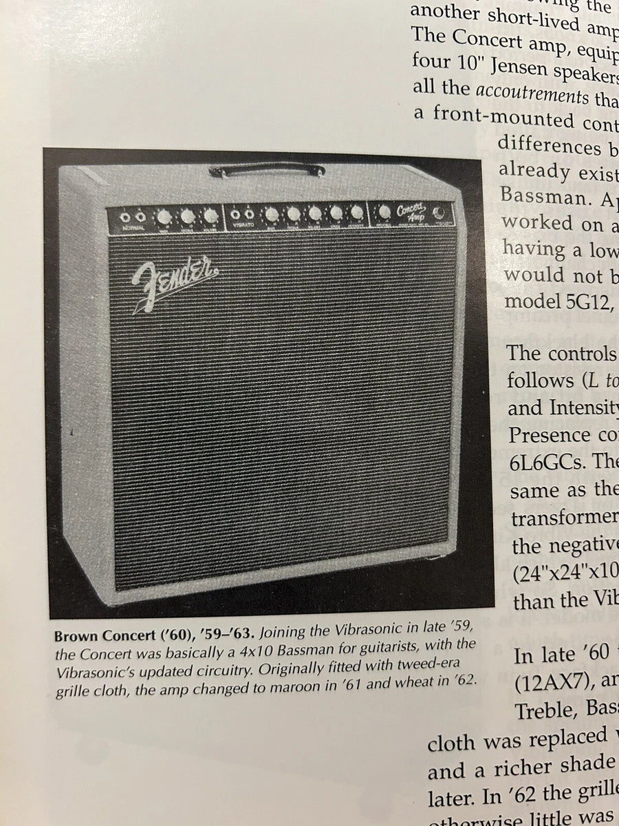 1964 Fender Concert Blackface Tube Amp Head Model AB763 Vintage Rare