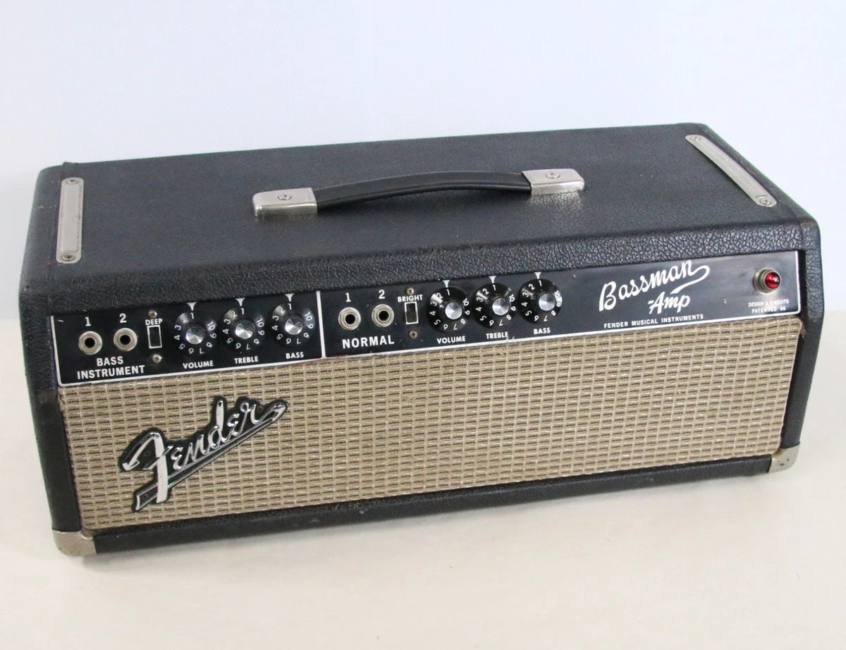 1967 Fender Bassman Black Face Panel Vintage Tube Amp Head AB165 USA