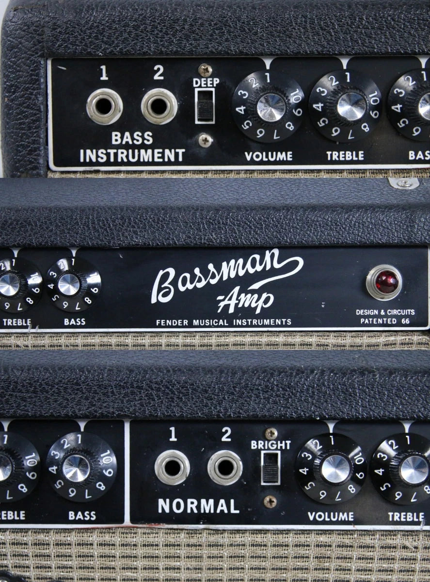 1967 Fender Bassman Black Face Panel Vintage Tube Amp Head AB165 USA